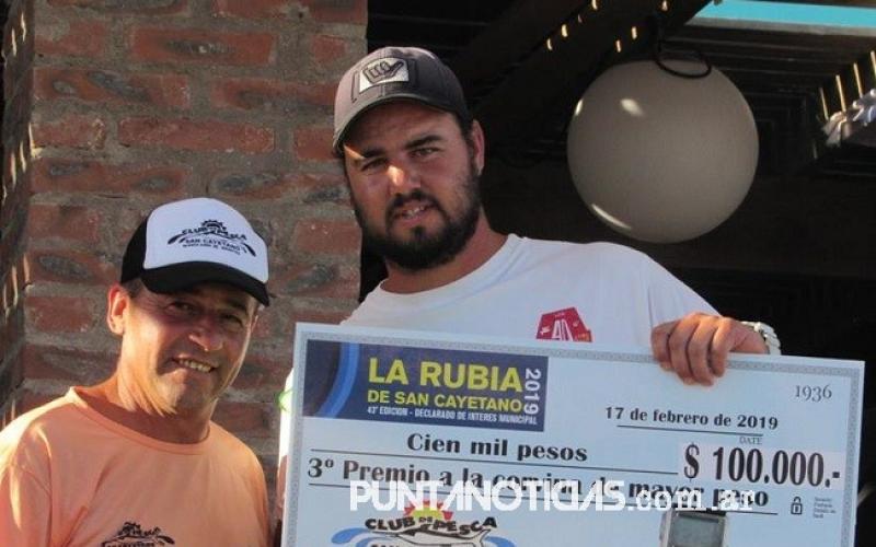 Federico Wagner se subió al podio en el Concurso de Pesca “La Rubia” de San Cayetano