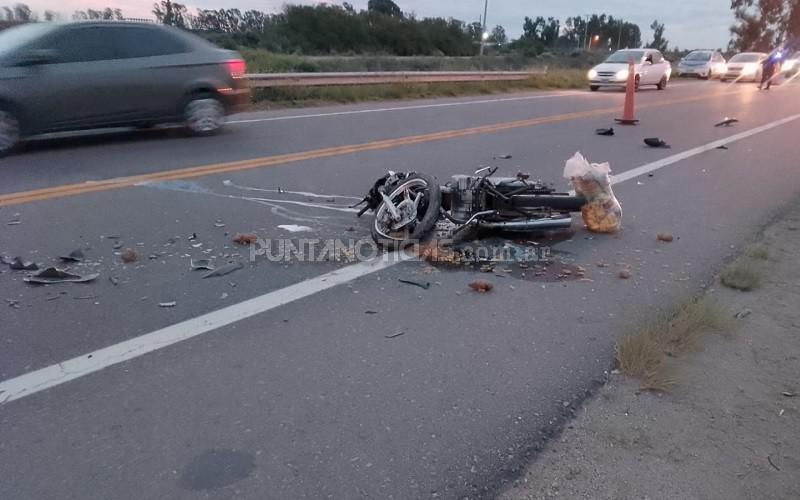 Un motociclista herido en un accidente sobre la Ruta 229