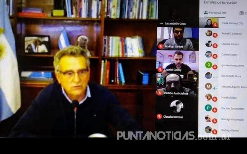 Rossi encabezó videoconferencia con dirigentes políticos y gremiales