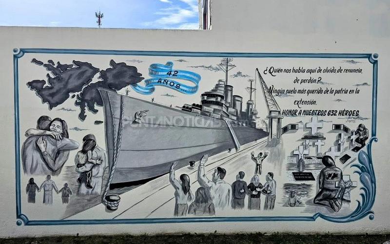Inauguraron un mural en homenaje a familiares de caídos, veteranos y excombatientes de Malvinas